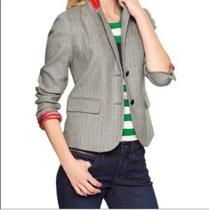 Gap gray herringbone Academy blazer with elbow patches